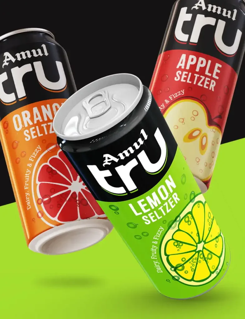Amul TRU Seltzer Category Creation & Packaging Design