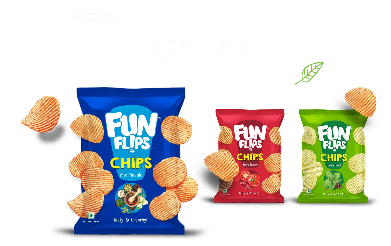 Fun Flips Brand & Packaging Revamp - 8 Almond Branding Top Branding Agency India Best Pack Design Agency Mumbai Funflips Snacks Brand Revamp Chips Range