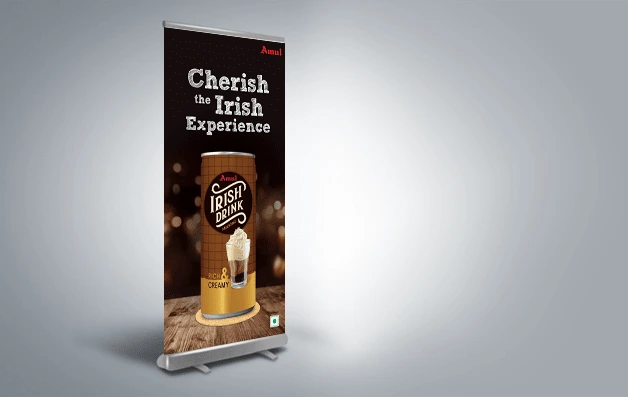 Amul Irish Drink - Almond Branding Best Packaging Design Agency Mumbai Amul Irish Drink POSM Standee Design
