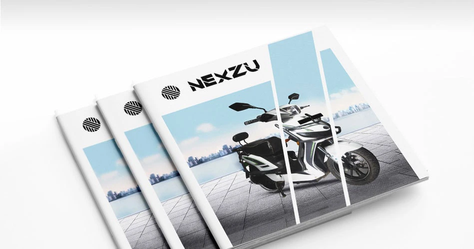 Nexzu Electric Vehicle Startup Branding - Almond Branding Top Branding Agency India Best Startup Branding Brand Identity Design Brand Naming Best Branding Agency Nexzu Brochure Design