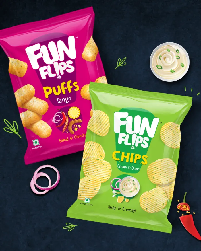 Fun Flips Brand & Packaging Revamp - Almond Branding Top Branding Agency India Best Pack Design Agency Mumbai Funflips New Packaging