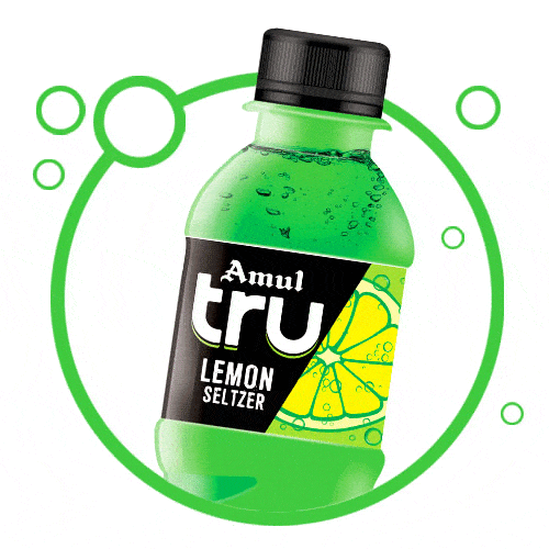 Amul TRU Seltzer Category Creation & Packaging Design - Almond Branding Top Branding Agency India Best Packaging Design Agency Mumbai Amul TRU Seltzer Beverage Pack Design Packshots