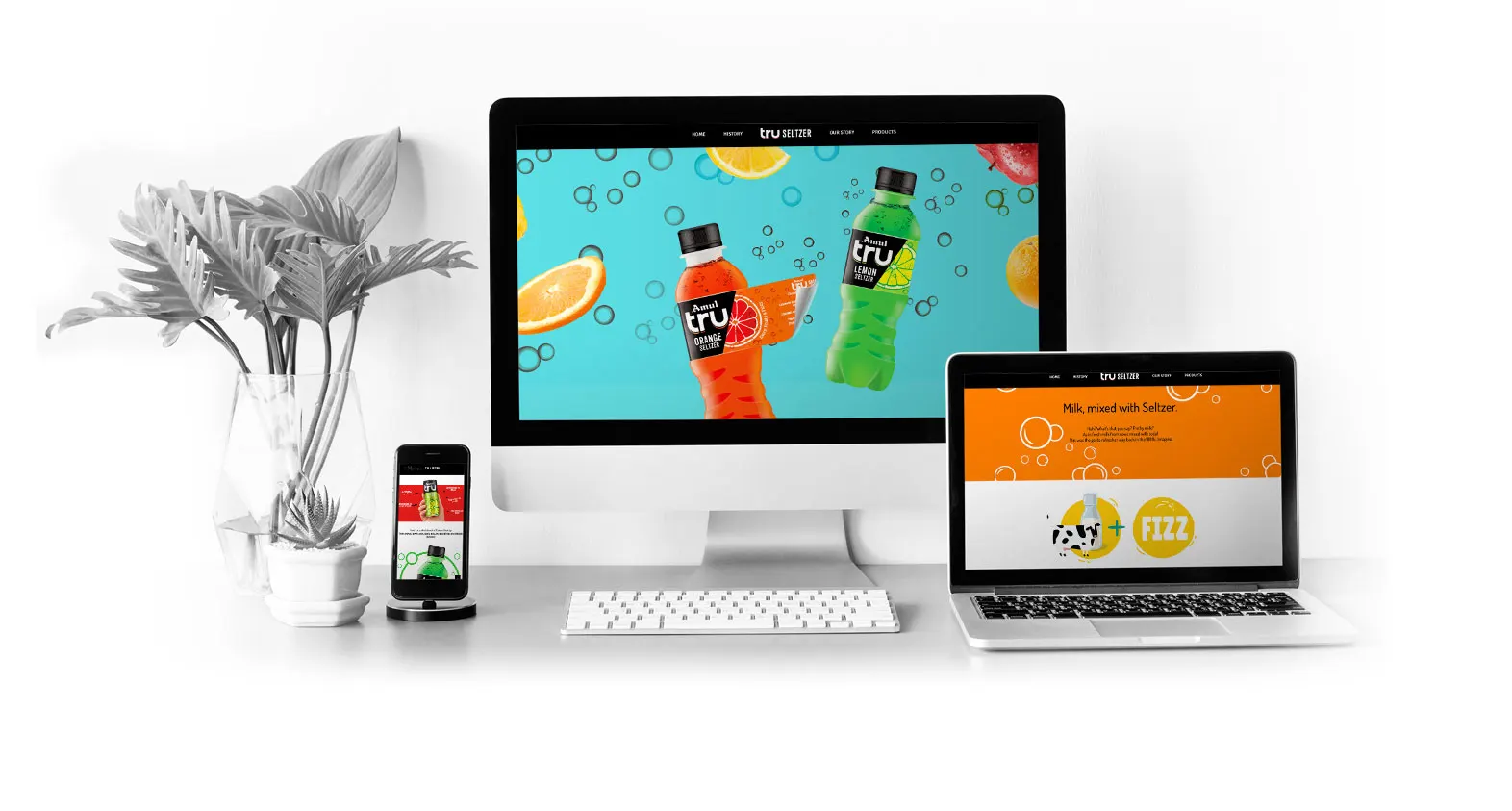 Amul TRU Seltzer Category Creation & Packaging Design - Almond Branding Top Branding Agency India Best Packaging Design Agency Mumbai Amul TRU Seltzer Website Design