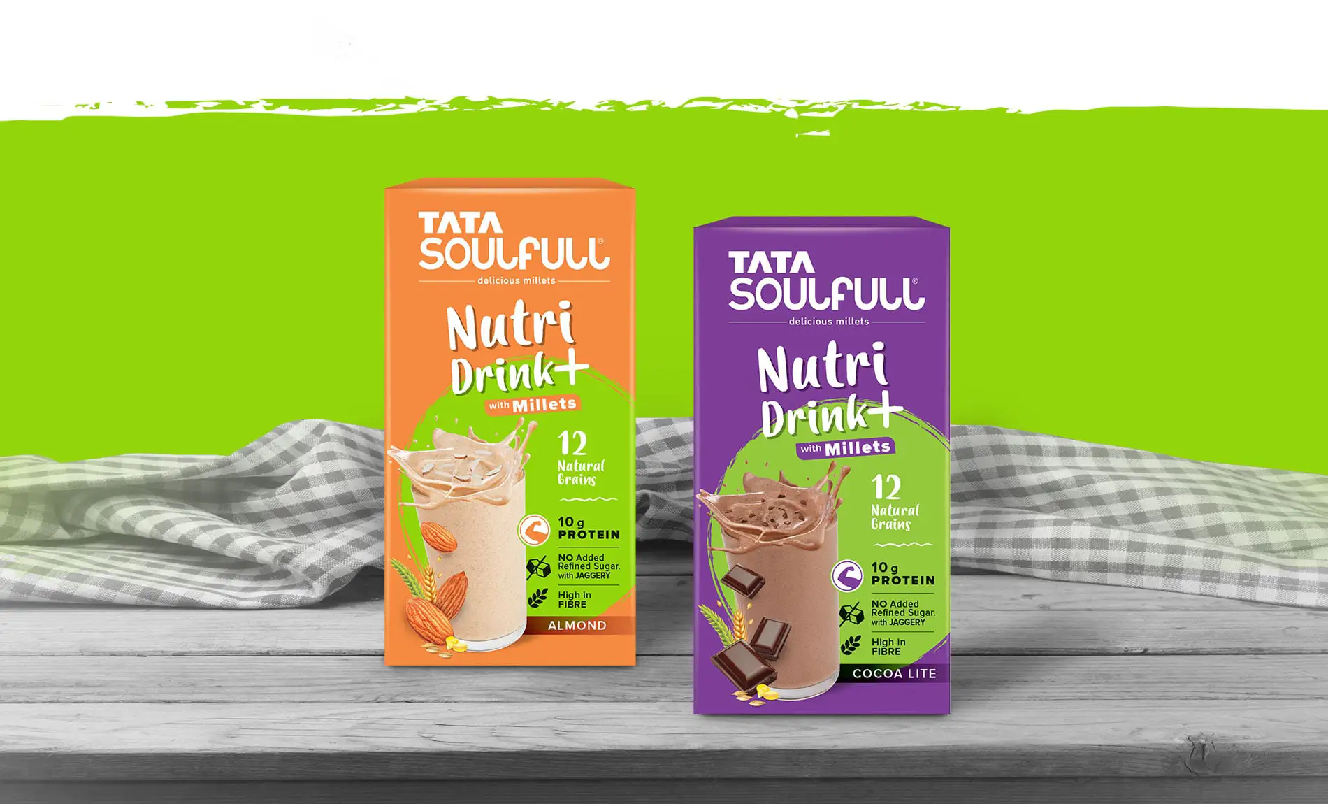 Tata Soulfull Smoothix to Nutri Drink Plus Rebranding - Almond Branding Top Branding Agency India Best Packaging Design Agency Mumbai Tata Soulfull Nutri Drink Plus Range