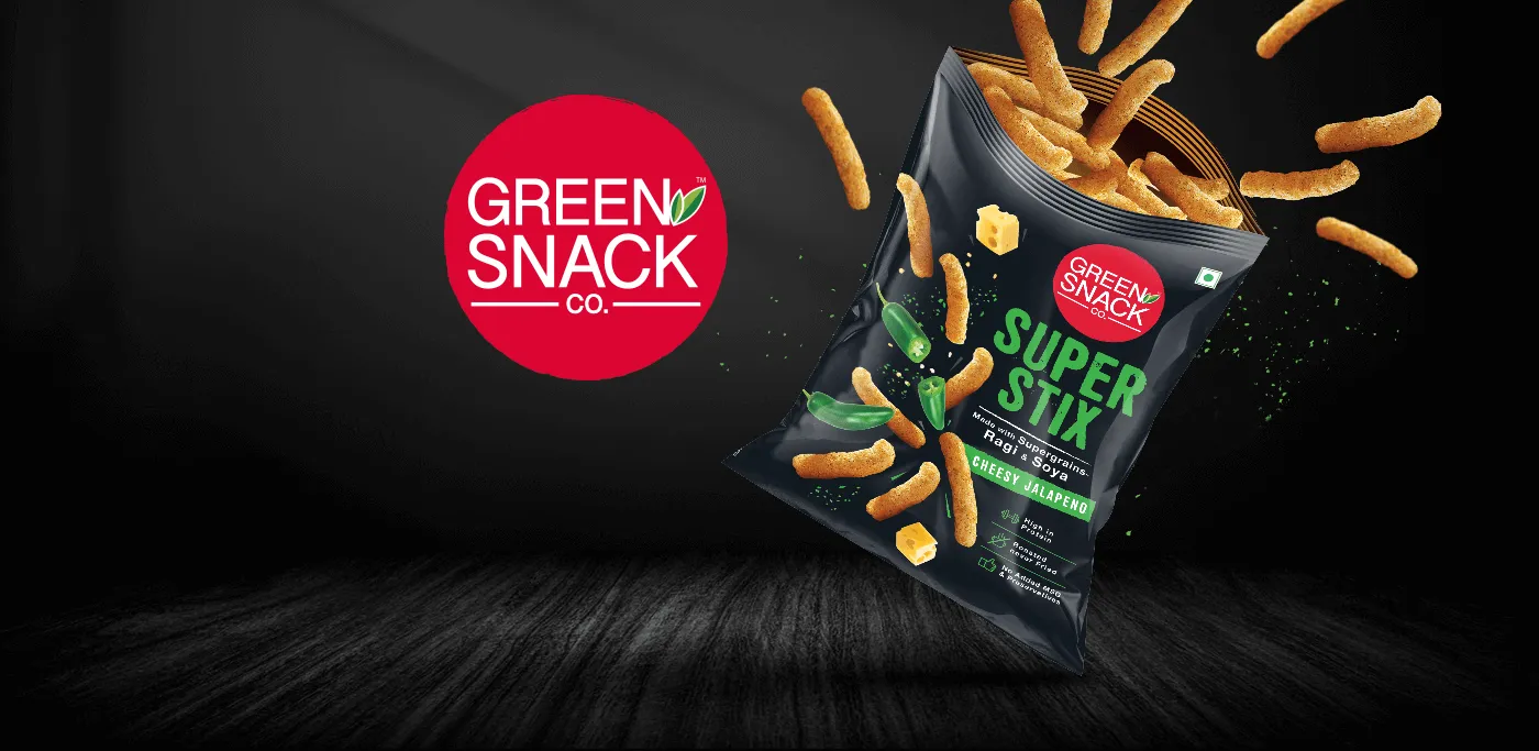 Green Snack Co. Super Stix Health Food Packaging - Almond Branding Top Branding Agency India Best Packaging Design Agency Mumbai Greensnackco Super Stix Best Health Food Packaging Header Uai 1400×683 1