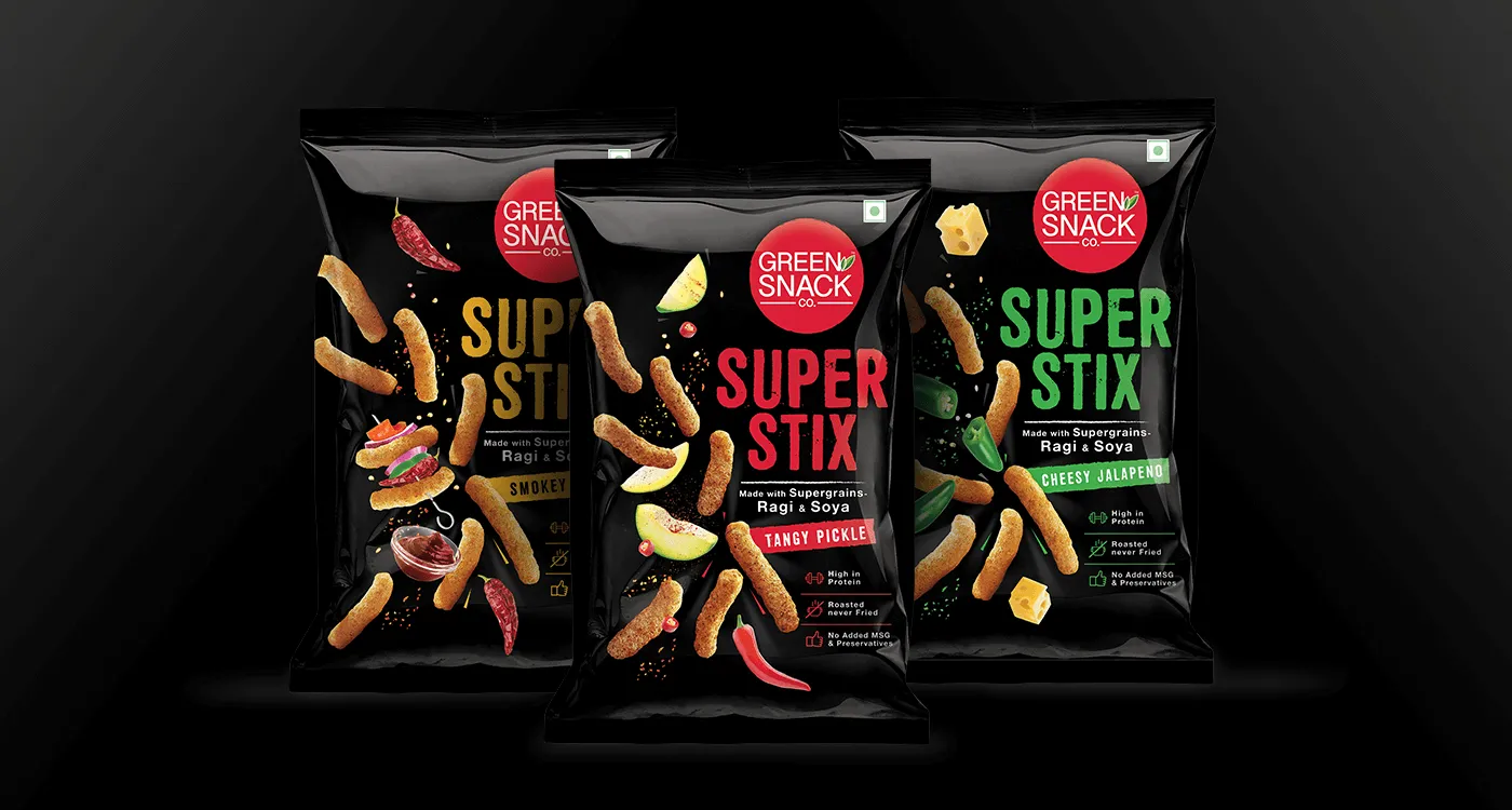 Green Snack Co. Super Stix Health Food Packaging - Almond Branding Top Branding Agency India Best Packaging Design Agency Mumbai Greensnackco Super Stix Best Health Food Packaging Range