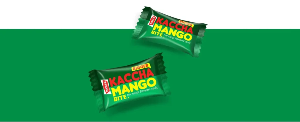 Parle Kaccha Mango Bite packaging Revamp - Almond Branding Top Branding Agency India Best Packaging Design Agency Mumbai Parle Kaccha Mango Bite Confectionery Packaging Design