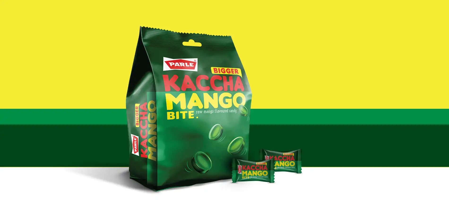 Parle Kaccha Mango Bite packaging Revamp - Almond Branding Top Branding Agency India Best Packaging Design Agency Mumbai Parle Kaccha Mango Bite Packaging Design Header