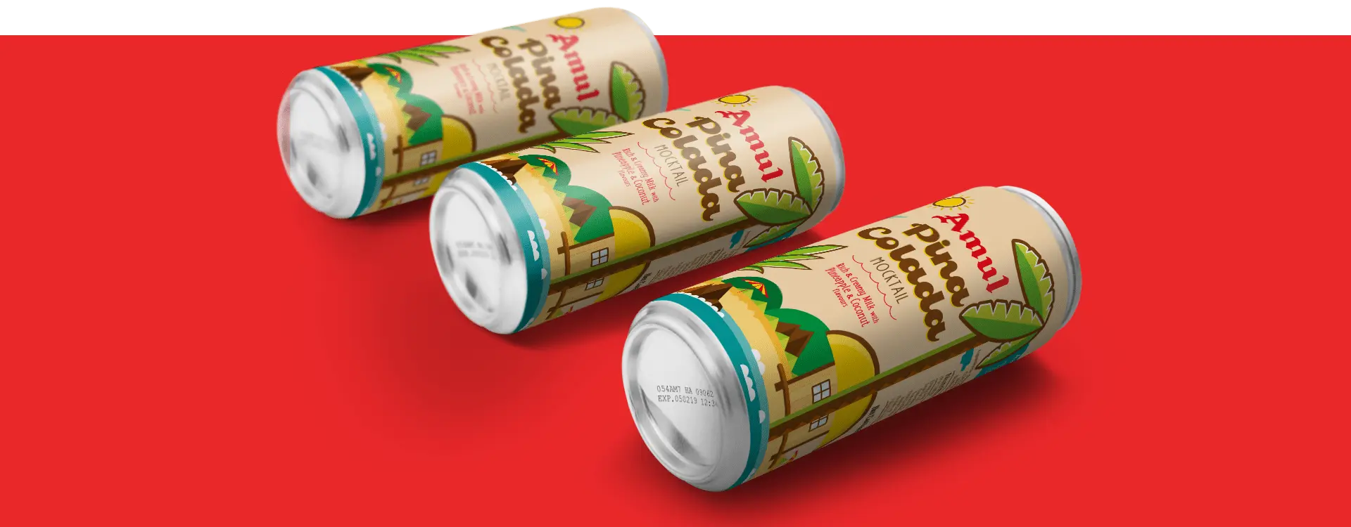 Amul Pina Colada - Almond Branding Top Design Agency Mumbai Amul Pina Colada Dairy Packaging Design Cans