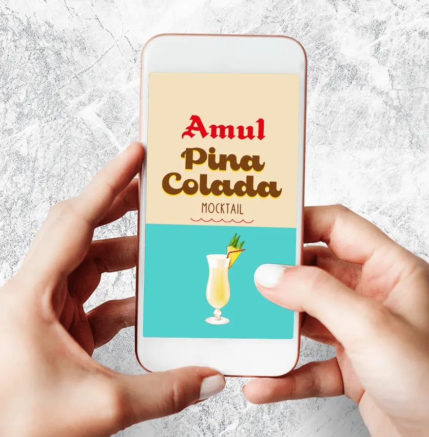 Amul Pina Colada - Almond Branding Top Design Agency Mumbai Amul Pina Colada Dairy Packaging Design Mobile