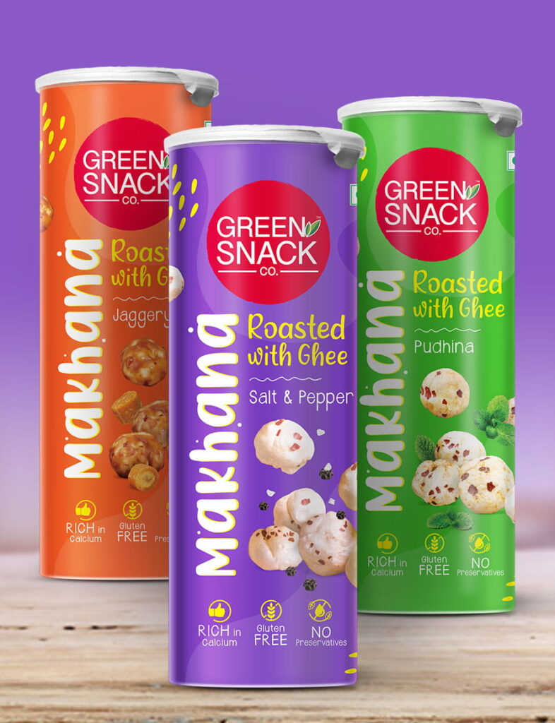 Makhana Packaging Design | Green Snack Co.