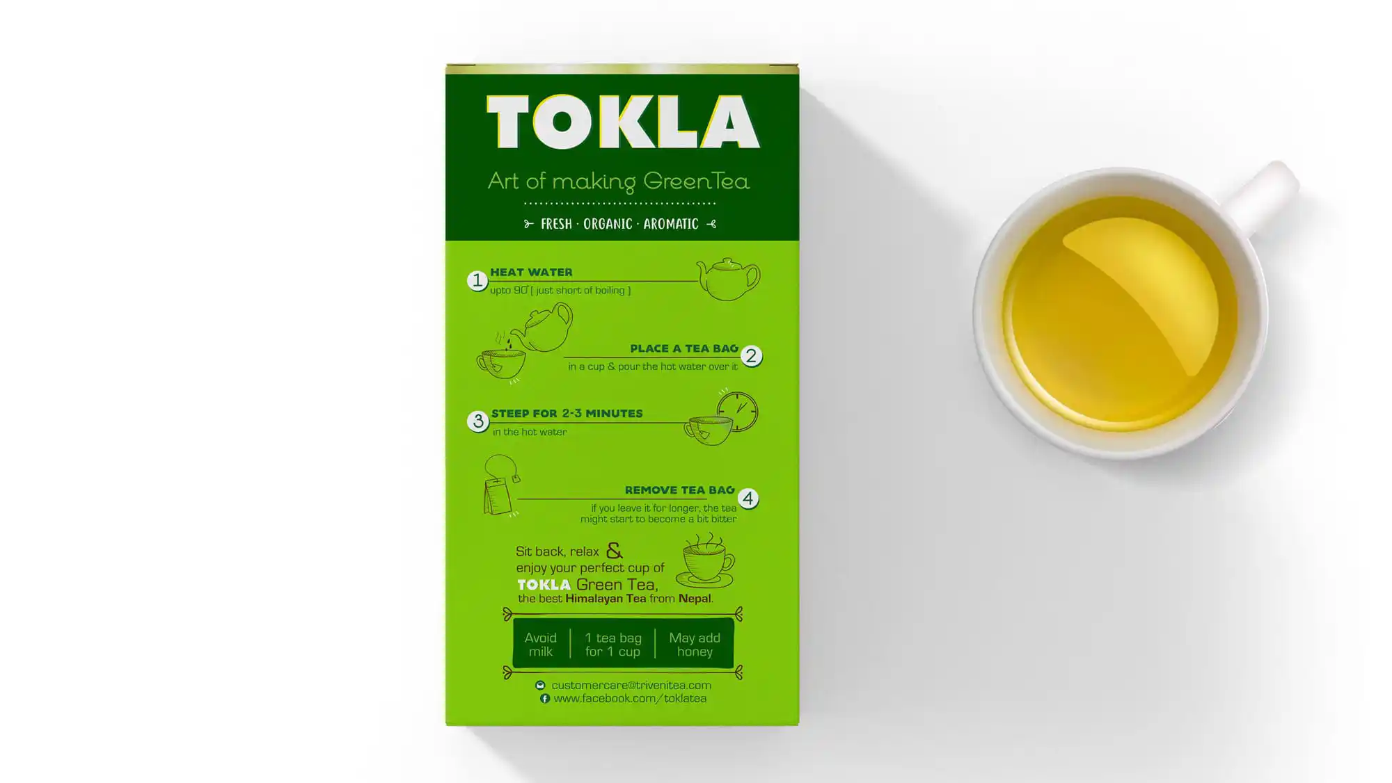 Tokla Green Tea - Almond Branding Top Global Design Agency Mumbai Nepal Tokla Green Tea Packaging Design Usage