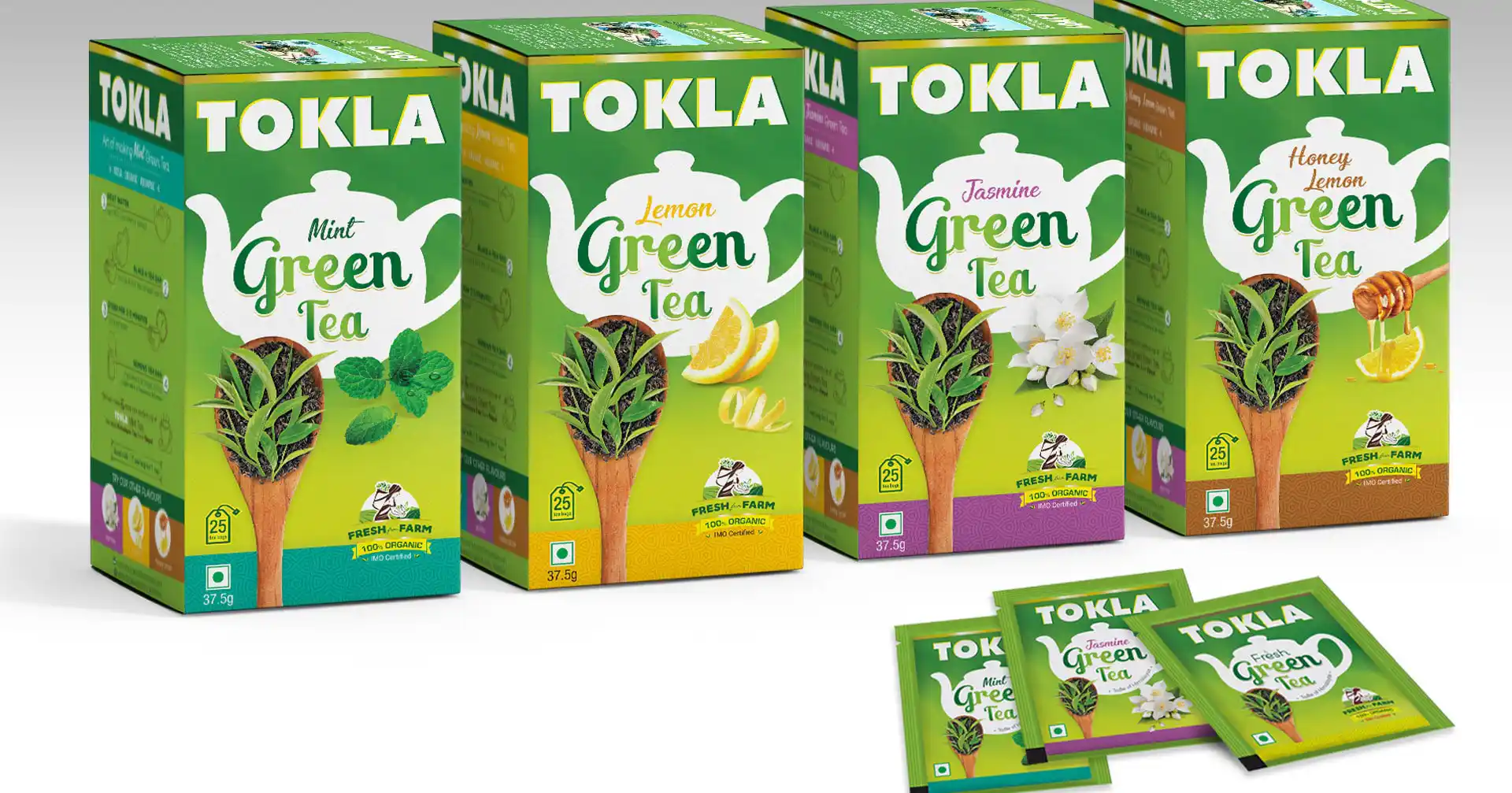 Tokla Green Tea - Almond Branding Top Global Design Agency Mumbai Nepal Tokla Green Tea Packaging Design Variants