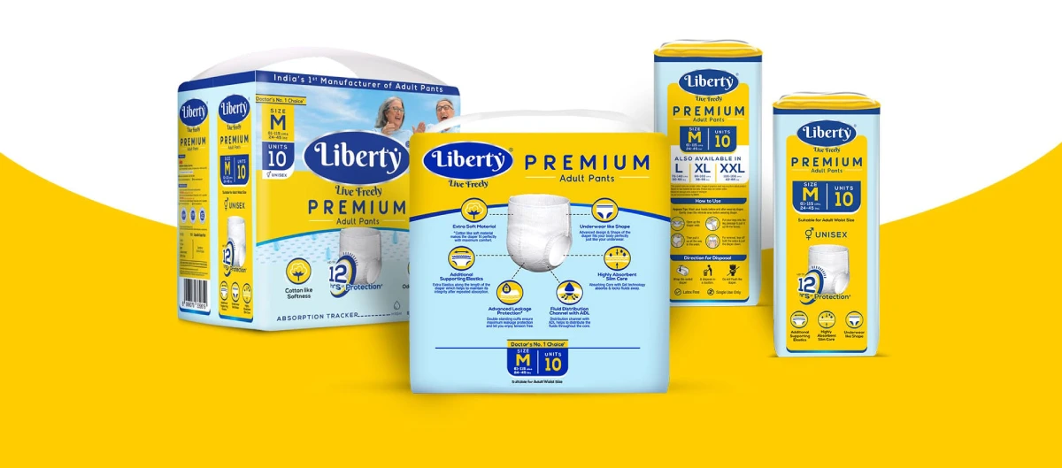 Liberty Adult Pants – Revolutionizing Diaper Packaging Design - 8 Almond Branding Best Branding Agency India Top Design Agency Mumbai Liberty Adult Diaper Packaging Intimate Hygiene Design Information Design