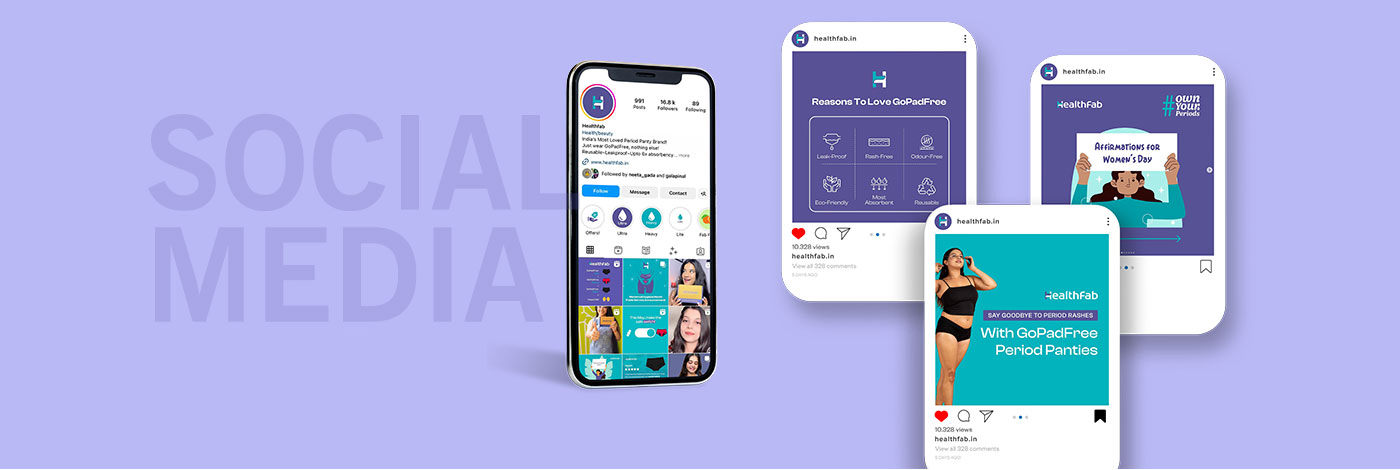 HealthFab – Revamping a FemTech Startup Brand - Almond Branding Top Branding Agency India Best Design Agency Mumbai Healthfab Best Startup Branding Feminine Hygiene Femtech Best Social Media Design 1