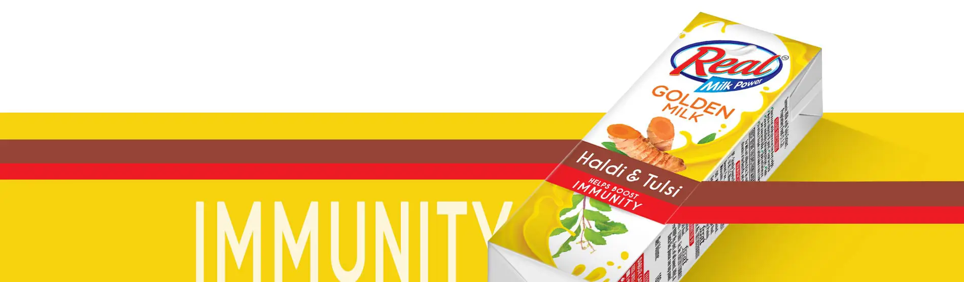Dabur Real Golden Milk Immunity Booster Packaging - Almond Branding Top Branding Agency India Best Pack Design Agency Mumbai Dabur Real Golden Milk Turmeric Haldi Doodh Footer