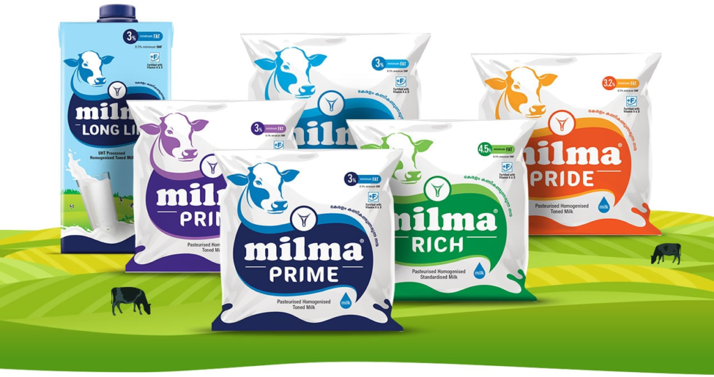MILMA – Repositioning Kerala’s iconic dairy brand - Almond Branding Top Branding Agency India Best Packaging Design Agency Mumbai MILMA Dairy Packaging