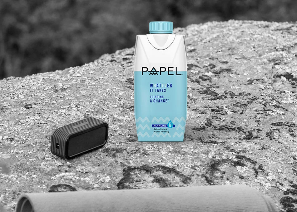 Papel – India’s First Sustainable Water Packaging - Almond Branding Top Branding Agency India Best Packaging Design Agency Mumbai PAPEL Water Sustainable Packaging Design Use