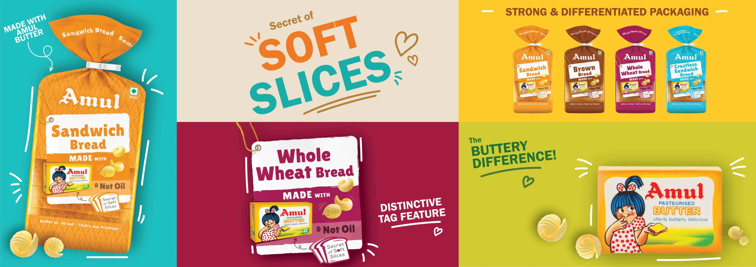 Amul Bread Packaging Design - Almond Branding Top Branding Agency India Best Packaging Design Agency Mumbai Amul Bread Packaging Design Collage